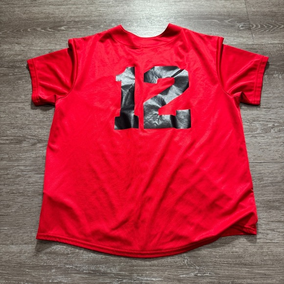 Nike Atlanta Braves Baseball Jersey Boys Large Red Polyester NWOT - Picture 4 of 8